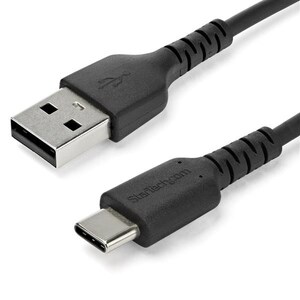 StarTech 1m USB A to USB C Charging Cable, Durable Aramid 60W Black - RUSB2AC1MB