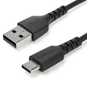 StarTech 2m USB A to USB C Charging Cable, Durable Aramid 60W Black - RUSB2AC2MB