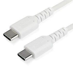 StarTech 2m USB C Charging Cable, Durable Aramid Fiber M/M 60W White - RUSB2CC2MW