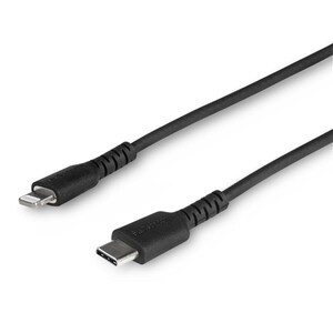 StarTech 1m/3ft Durable USB-C to Lightning Cable MFi Certified, Black - RUSBCLTMM1MB