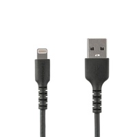 StarTech Durable Lightning Cable |Aramid Fiber | EMI Protection | TPE Cable Jacket RUSBLTMM1MB