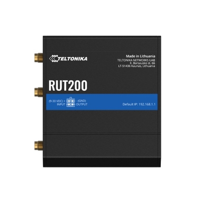 Teltonika RUT200 Industrial Cellular Router, WAN Failover, Compact and Reliable Industrial 4G LTE Router/Firewall, PSU included