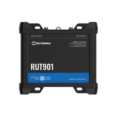 Teltonika RUT901 Industrial Cellular Router, 4G LTE (Cat 4), Dual SIM, Wi-Fi, MQTT, Modbus TCP, DNP3, PSU included