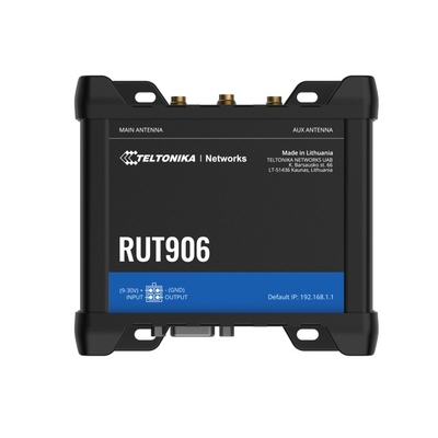 Teltonika RUT906 Industrial Cellular Router, Dual-SIM Cellular 4G LTE, WAN Failover, with 4x Ethernet Ports, PSU included