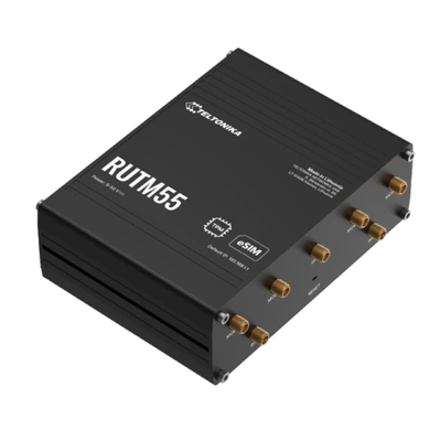 Teltonika RUTM55 5G industrial router with eth, serial, and I/Os