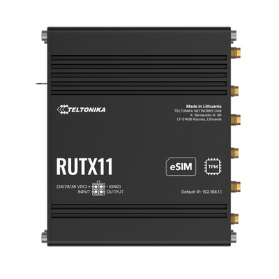 Teltonika RUTX11 Industrial Cellular eSIM Router, 4G LTE CAT 6, Dual SIM with auto failover, Backup WAN, Dual Band WiFi, Bluetooth LE, PSU included