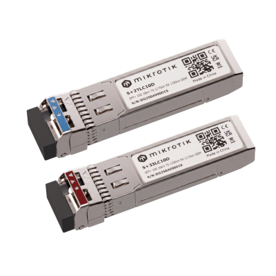 MikroTik S+2733LC10D 10G Single-Mode SFP+ Transceiver Pair, 10 km