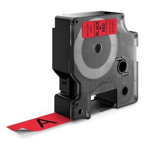 Dymo D1 Standard Label 19mm x 7m - Black on Red
