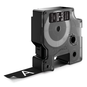 Dymo D1 Standard Label 19mm x 7m - White on Black
