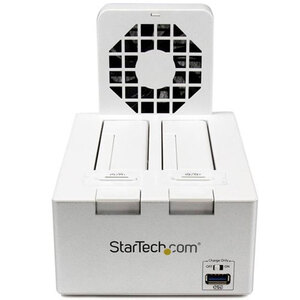 StarTech USB 3.0 Dual SATA HDD Docking Station with Fast-Charge USB Hub, White - SDOCK2U33HFW