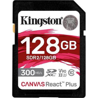 KINGSTON 128GB SDXC React Plus HS-II 300R/260W U3 V90 Full HD/4K/8K - SDR2/128GB