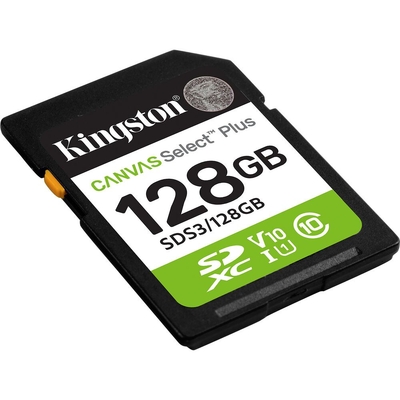 Kingston 128GB Canvas Select Plus UHS-I SDXC Memory Card - SDS3-128GB