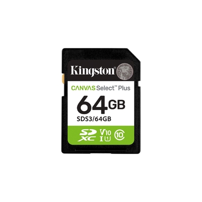 Kingston 64GB Canvas Select Plus UHS-I SDXC Memory Card - SDS3-64GB