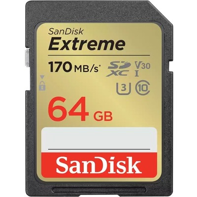 SanDisk EXTREME SDXC SDXV2 64GB V30 U3 C10 UHS-I - SDSDXV2-064G-GNCIN