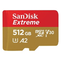 SanDisk 512GB Extreme MicroSDXC UHS-I Memory Card with SD Adapter - 160MB/s