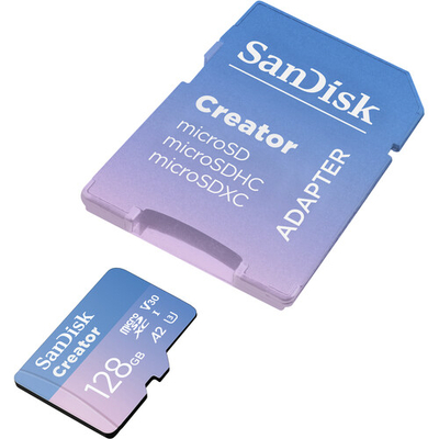 SanDisk 128GB SDSQXAA-128G-GN6MS Creator Series UHS-I microSDXC Memory Card with SD Adapter