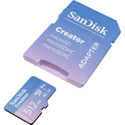 SanDisk 512GB SDSQXAV-512G-GN6MS Creator Series UHS-I microSDXC Memory Card with SD Adapter