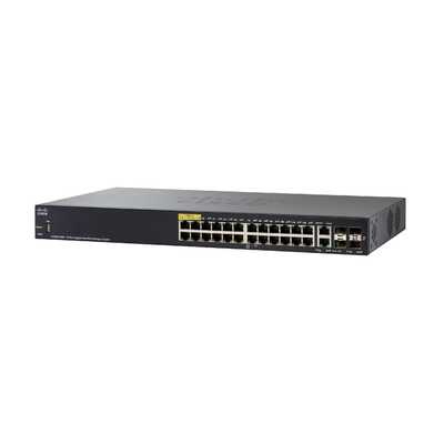 Cisco SG 350 24-Port Gigabit Managed Switch 24 PoE+ Ports 382 Watts 2 GbE & 2 combo Gb SFP Slots