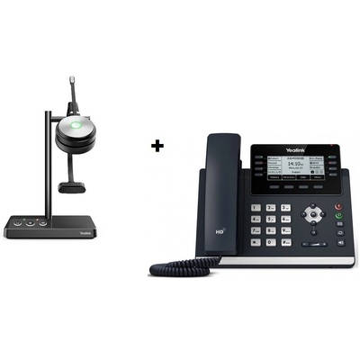 Yealink SIP-T43U VOIP Phone Bundle with WH62-M wireless Headset