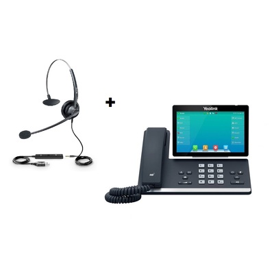 Yealink SIP-T57W 16 Line IP HD Phone Bundle with UH33 wired Headset
