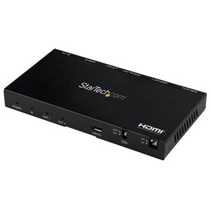 StarTech 2-Port HDMI Splitter (1x2), 4K 60Hz Scaler / Audio Extractor - ST122HD20S