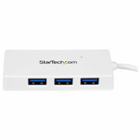 StarTech Portable 4 Port Mini USB 3.0 Hub, White - ST4300MINU3W