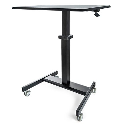 StarTech Mobile Standing Desk - Height Adjustable Sit Stand Laptop Cart - Black