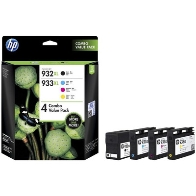 HP 933Xl High Yield Cmy(3)/932Xl High Yield Black 4-Pack Original ink Crtg Combo