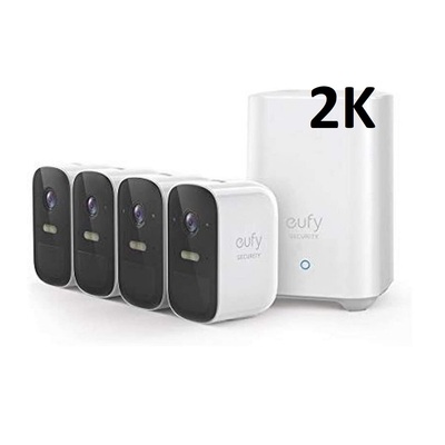 Eufy Cam 2c Pro 2K Security Kit 4 Pack - 4x2K Eufy Camera Units + 1xAI Homebase2 Unit T8863CD1
