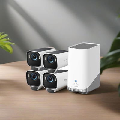 Eufy  Security eufyCam S3 Pro 4K Wire-Free Smart Solar Camera Kit (4-Pack)