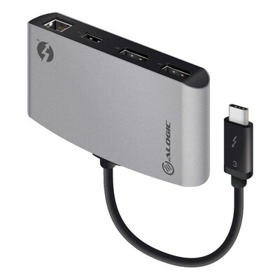 Alogic Thunderbolt 3 Dual 4K DisplayPort Portable Docking Station - Space Grey