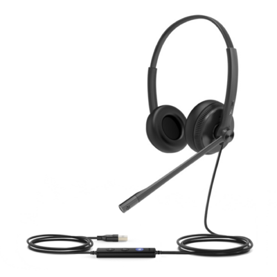 Teams Certified Wideband Noise Cancelling Headset, USB-C and 3.5mm Jack, Leather Ear Piece, Controller with Teams Button, Mono