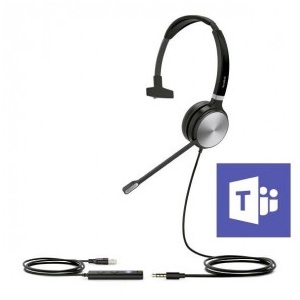 Yealink TEAMS-UH36-M Teams Certified Wideband Noise Cancelling Mono Headset USB and 3.5mm Connectivity 