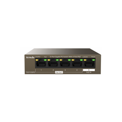 Tenda TEG1105PD 5-PORT GIGABIT PD SWITCH WITH 4-PORT POE