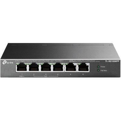 TP-LINK TL-SG1006PP 6-Port Gigabit Desktop Switch with 3-Port PoE+ and 1-Port PoE++