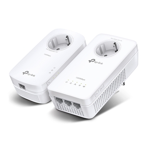 TP-LINK AV1300 GIGABIT PASSTHROUGH POWERLINE WIFI STARTER KIT,GbE(3), 3YR