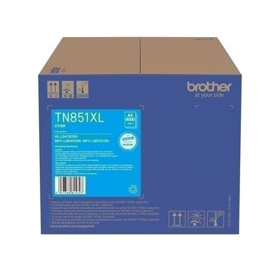 BROTHER TN-851XLC, CYAN HIGH YIELD TONER CARTRIDGE TO SUIT MFC-L9670CDN/ MFC-L9630CDN/HL-L9470CDN - Up to 9000 pages