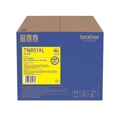 BROTHER TN-851XLY, YELLOW HIGH YIELD TONER CARTRIDGE TO SUIT MFC-L9670CDN/ MFC-L9630CDN/HL-L9470CDN - Up to 9000 pages