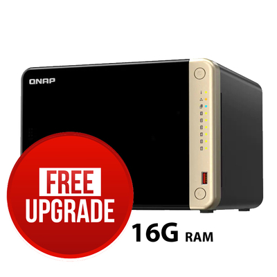 QNAP 6-BAY NAS(NO DISK) CELERO N QC 2.9GHz, 8GB, 2.5GbE(2), M.2(2), PCIe - TS-664-8G