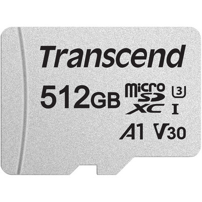 TRANSCEND 512GB MICROSD UHS-I U3/A1 WITH ADAPTER 9 - TS512GUSD300S-A