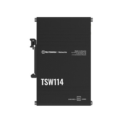Teltonika Gigabit DIN Rail Ethernet Switch,Easy Mounting, 5x Gigabit Ethernet ports with speeds of up to 1000 Mbps, PSU excluded