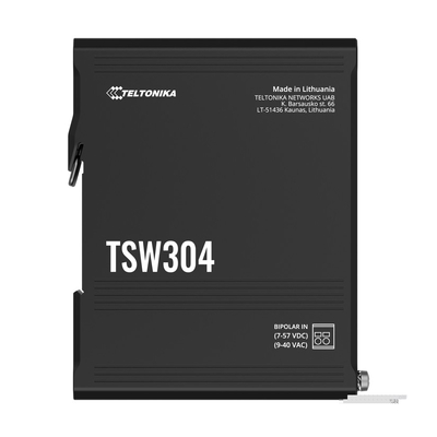 Teltonika DIN Rail Ethernet Switch, 4x Gigabit Ethernet with speeds of up to 1000 Mbpsl, Wide range of voltages, , PSU excluded