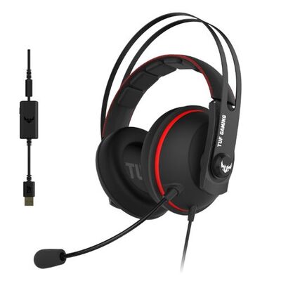 Asus TUF GAMING H7 RED  PC/ PS4 Gaming Headset with Onboard 7.1 Virtual Surround (LS)