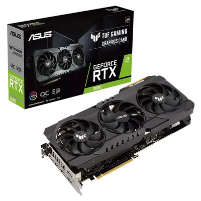 ASUS nVidia GeForce TUF-RTX3080-O12G-GAMING GDDR6X PCI-E 4.0, 1785 MHz Gaming / 1815 MHz OC Mode Boost Clock, 2x HDMI 2.1, 3x DisplayPort 1.4a