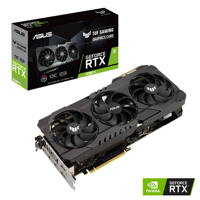 ASUS nVidia GeForce TUF-RTX3080TI-O12G-GAMING RTX 3080 TI 12GB OC Video Card, PCI-E 4.0, GDDR6X, 3x DisplayPort 1.4a, 2x HDMI 2.1 (LHR)