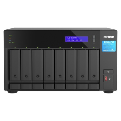 QNAP TVS-h874T-i7-32G, 8-bay QuTS hero NAS, Intel Core i7, Thunderbolt 4