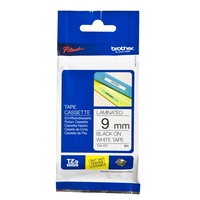 Brother Laminated Tape 9mm x 8m Black on White TZe-221