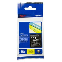 Brother Laminated Tape 12mm x 8m White on Black TZe-335
