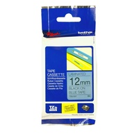 Brother Laminated Tape 12mm x 8m Black on Blue TZe-531