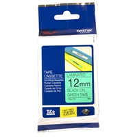 Brother Laminated Tape 12mm x 8m Black on Green TZe-731
